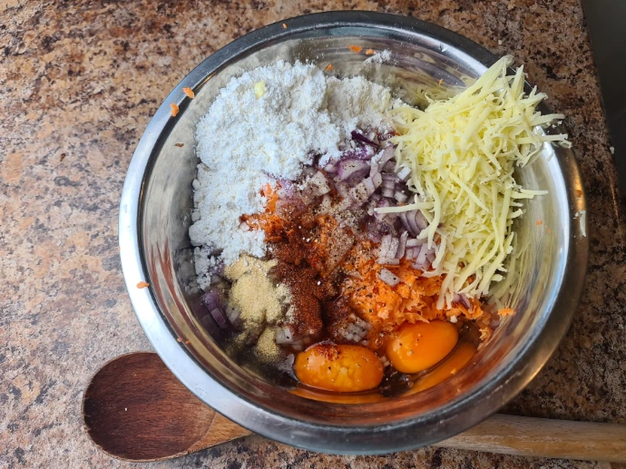 kumara fritters with only a handful of ingredients