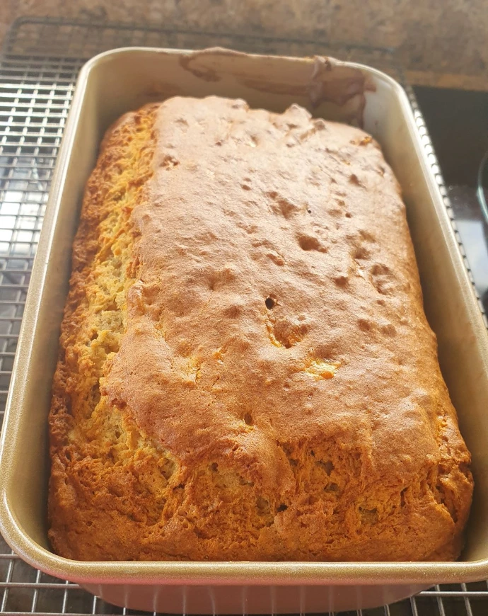 One pan loaf of gluten free banana bread