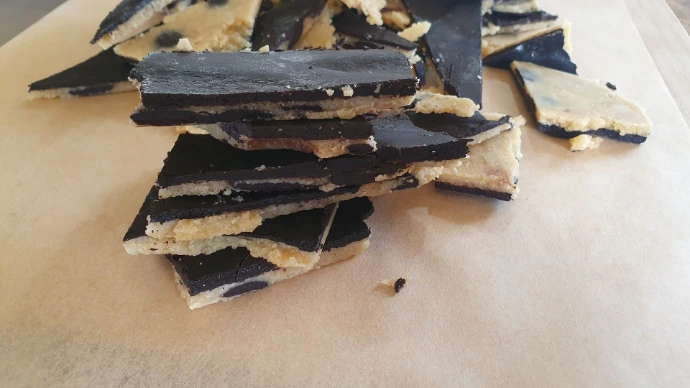 Gluten-free Chocolate Chip Cookie Dough Bark Slices