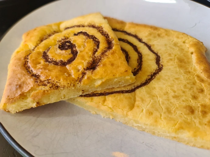 Gluten-Free One Pan Pancake Slice with Cinnamon Swirl